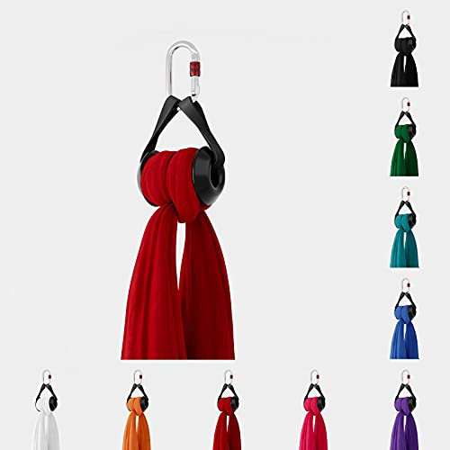 Play Juggling - Vertikaltuch + Aufhängung + Karabiner mit Schraubverschluss für Luftakrobatik und Luftdisziplinen, 100% Polyester - Zertifiziert (6 Meter - Schwarz)