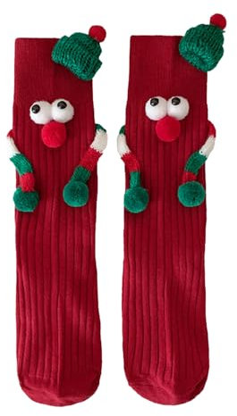 1 Paar Magnetische Weihnachtssocken Damen Winter Warm Weihnachten Socken Lustige Unisex Socken, Magnetische Paar Socken, Magnetische Saug- -Puppen-Paar-Socken, Neuheitssocken Für Paare