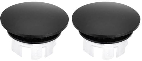 sourcing map Lot de 2 anneaux de trop-plein pour évier de salle de bain ou de cuisine - Bouchon rond - Noir