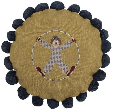 Bloomingville MINI Seamus Kissen, Gelb, Baumwolle, D40 cm