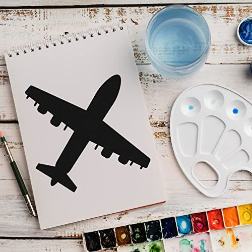 Schablone Flugzeug Reise v2 Design Stencil DIY Airbrush Muster Wandgestaltung Sprühschablone 15 x 15 cm