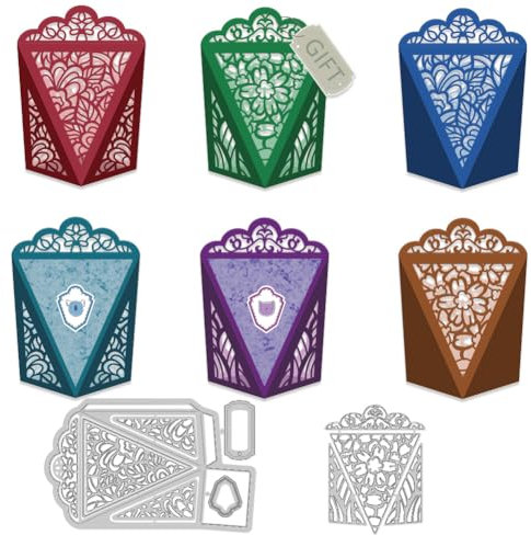 DELORIGIN Stanzformen Für Hohlboxen Stanzformen Aus Metall Zum Quetschen von Geschenkboxen Stanzschablonen Rahmen Candy Box Prägeschablonen Zum Prägen Scrapbooking Basteln Festival Dekor