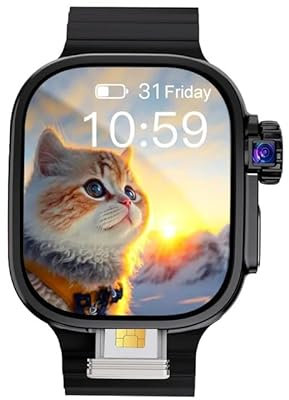 Reloj inteligente JC02pro S9 Ultra 2.2 4G, sistema Android, GPS, WiFi, brújula, caja de aleación de titanio, reloj inteligente para hombre, pantalla AMOLED de 32 GB (negro, 2+32 GB)