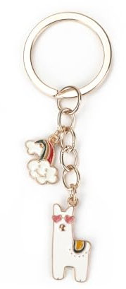 Schlüsselanhänger Aus Edelstahl Mit Regenbogen, Wolken Und Alpaka Anhänger, Perfektes Personalisiertes Geschenk Für Frauen, Paare, Und Kollegen Zu Valentinstag, Geburtstag Oder Als Glücksbringer