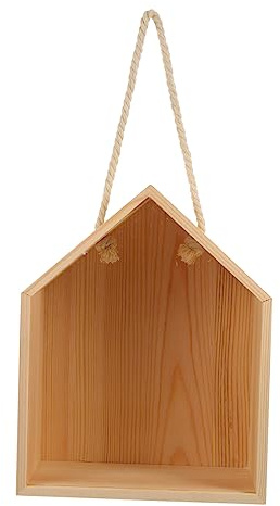 PRETYZOOM Scatola Regalo Design Raffinato e Trasparente Forma Casa Khaki in Legno e Acrilico per Dolci e Gioielli per Matrimonio e Festa