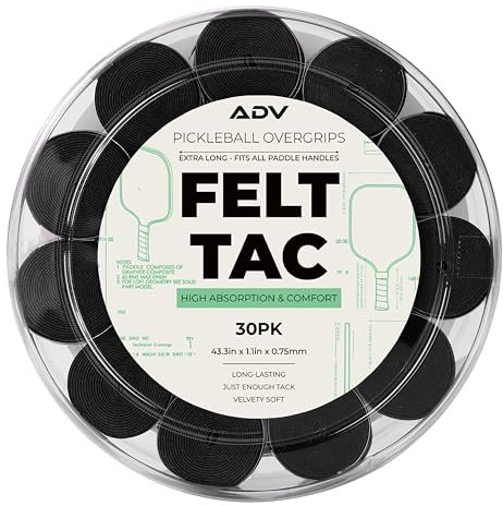 ADV Felttac Pickleball-Griffband – weich, sehr langlebig, schweißabsorbierendes Pickleball-Overgrip-Tape – trockenes und bequemes Pickleball-Paddel-Griffband – einfach zu bedienen und einfach zu