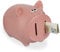 Relaxdays Sparschwein, mit Öffnung, Dolomit, Spardose Kinder & Erwachsene, HxBxT: 12,5 x 12 x 14 cm, Sparbüchse, rosa