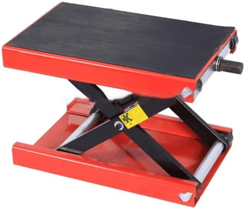 AZDEWE Hydraulischer Wagenheber für Autos, Zentraler Scherenhebebühne Geeignet für Motorräder, Zentraler Kurbelständer mit Breiter Plattform, Verstellbarer Motorradhebetisch, 1100 Lbs Motorradhebebühn