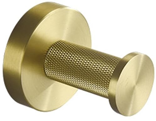 Hooks for Hanging 2x2x2 Inch Knurled Brass Coat Hooks Easy Installation Brass Hooks Gold Brushed Brass Bathroom Accessories for Home Hotel Toilet Bathrobe