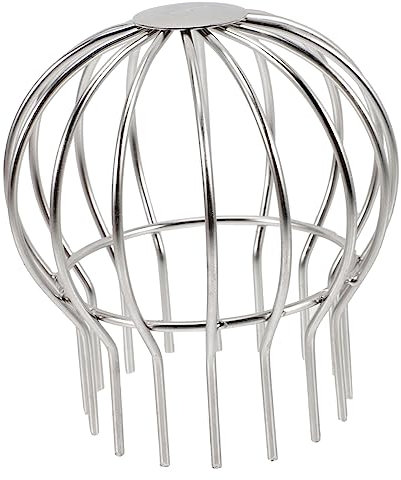 HOMSFOU Dach boden ablauf netz abdeckung Abfluss Draht saubere Fallrohre aus Schlucht Filter lichtschranke optigrillen Dachrinnen-Fallrohrschutz Dachsiebabdeckung Rostfreier Stahl Silver