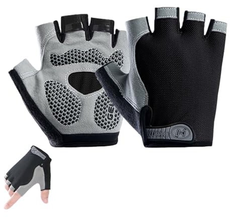 Lpolkvemelh Halbfinger-Fahrradhandschuhe, Atmungsaktive Sommer Radhandschuhe rutschfest Stoßdämpfend Mountainbike Rennrad Handschuhe Unisex Radsporthandschuhe Für Radfahren MTB Fitness Gel-gepolstert