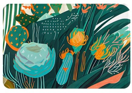 OXKGHHO Cactus Tropical Plant Print Ultra Thin Door Mat,Indoor Outdoor Entrance Rug,Welcome Mat for Door,Patio Home Decor