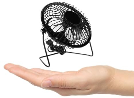 Cryfokt Tragbarer Mini-Ventilator, USB-Kühlset, Wasserdichtes Solarpanel-Ladegerät, Geeignet für den Innenbereich, Praktische Powerbank Zum Radfahren, Leicht und Einfach zu Tragen