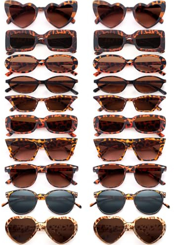 Dwenarry Party Sonnenbrille Damen Sonnenbrillen Set Vintage Brille Retro Party Brillen Für Damen Herren 20 Stücke