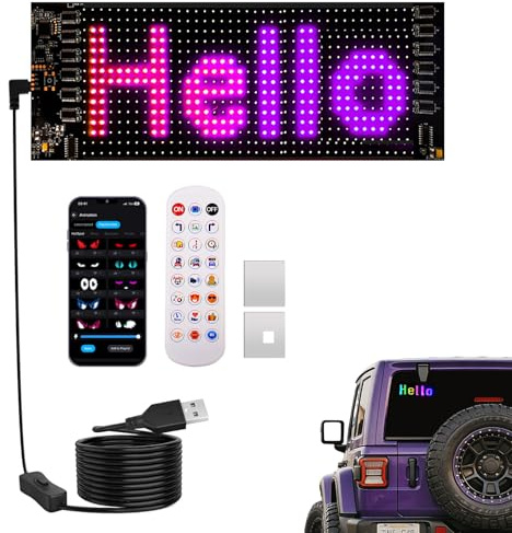 Ojos LED para coche – Señal de luz LED USB programable LED placa de identificación programable, control de aplicación, panel de matriz LED, pantalla para coche, camión, conciertos, carteles