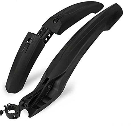 AQCDPJYU 2 Stück Fahrrad-Schutzbleche vorne und hinten, MTB-Rennrad-Schutzbleche mit Licht, Fahrradzubehör(Black)
