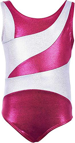 Dancina Mädchen Gymnastikanzug Turnanzug Durchgehend Gefüttert,Gem Pink, Gr. 128/134