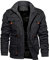 TACVASEN Herren Outdoor Übergangsjacke Warme Cargojacke Bomber Jacket Piloten Arbeitsjacke Herbst (XXL, Grau)