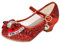 mama stadt Prinzessin Schuhe Mädchen Glitzer Schuhe Kinder Stöckelschuhe Mädchen Pailletten Prinzessin Cosplay Schuhe Partys Hochzeiten Klett Sandalen Elegante Mädchen Schuhe mit Absatz, Rot/ 29