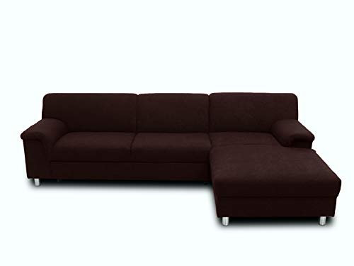 DOMO. collection Ecksofa Jamie, Sofa mit Schlaffunktion, moderne Couch in L-Form, Schlafsofa 251 x 150 x 72 cm, braun