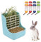 NO Heiqlay 1 Heuspender mit Tablett und 1 Trinken Flasche, Kaninchen Heuraufe, Rabbit Hay Feeder, Weniger verschwendete Krippe für Kaninchen Meerschweinchen Chinchilla Hamster Kleintiere