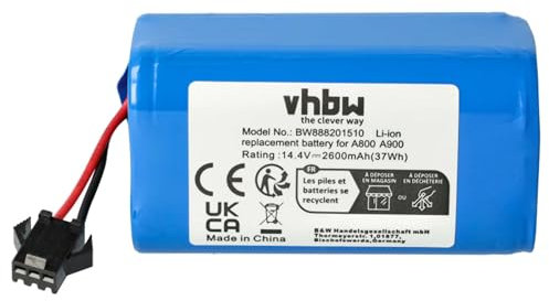 vhbw Akku kompatibel mit Tesvor X500 Pro, X580, X580R, X583, X586 Staubsauger Home Cleaner Heimroboter (2600mAh, 14,4V, Li-Ion)