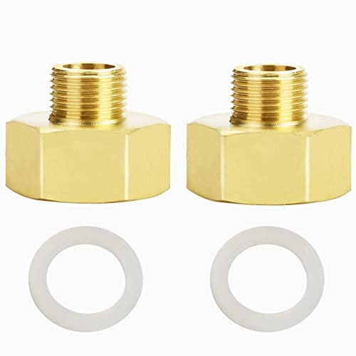 Reduzierstück 3/8 auf 3/4 Zoll aus Messing, AG/IG Reduzierverlängerung,2St Reduzierverlängerung Reduzierstück (3/8Zoll Außen x 3/4 Zoll Innen) Gewinde/Messing Fittings