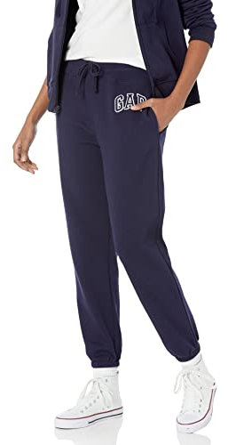 GAP Damen Fleece-Jogginghose mit Logo Trainingshose, Marineblaue Uniform, X-Groß