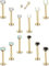 Milacolato 12Pcs 16G Helix Tragus Ohrstecker für Damen 316L Edelstahl Labret Lippen Stud Innengewinde Knorpel Gepflastert Klar CZ Opal Flache Rückseite Ohrringe Monroe Piercing Schmuck Set G8mm
