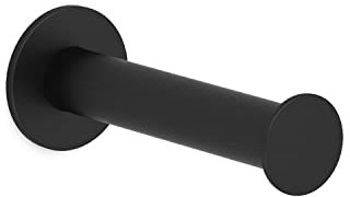Kon-fort Home Portarotolo Carta igienica Nero, Portarotolo Bagno Nero con Vite, Acciaio Inossidabile AISI 304, Design Esclusivo