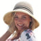 Comhats Chapeau de paille à large bord pour femme, chapeau d’été pliable avec nœud papillon pour la plage, convient pour queue de cheval, UPF 50, XL