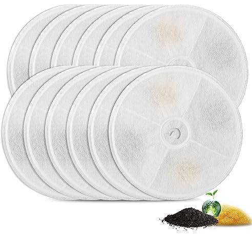 Katzenbrunnen Filter, VinDox 10 Stück Filter kompatibel mit 1,85L/ 2L Automatische intelligenter Katzenbrunnen Filter 2.0 & 3.0 Katzen Hunde Trinkbrunnen Wasserspender Filter Harz und Aktivkohle