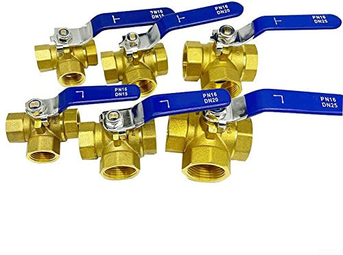 Dreiwegeventil Interner Thread Kugelhahn Absperrventil Messing für Wasser Öl- Luftleitungen DN25 L type