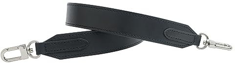 Senral Breit Schulterriemen Schwarz Echte Leder Taschengurt Handtaschenriemen Tragerieme 30 mm Kompatibel mit Monogram Azur Graceful mm,pm,Artsy(Black Strap Silver HD)