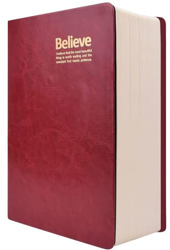 Elezeal B6 liniertes Notizbuch mit Lesebändchen, PU-Ledereinband, 360 Blatt/720 Seiten, für ein Jahr, tägliches Schreiben, dickes Tagebuch, Notizbuch mit 100 g/m² Premium-Augenpflege, beigefarbenes