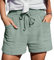 Lässige Sporthose mit geradem Bein und hoher Taille, lockere Shorts, lässige Modehose Camp Shorts Herren (Green #2, L)