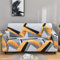 Sofaschoner Orange Grau Sofaüberwurf Weich Spandex Sofaschoner rutschfest Couch Überwurf Waschbare Sofa Überzug Sofabezug mit Elastischen Riemen Sofabezug L Form Pflegeleicht 4 Sitzer