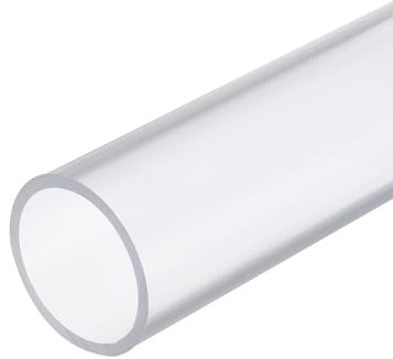 QUARKZMAN PVC Rohr, Durchmesser 43 mm Länge 0.35m Rund Kunststoffrohr für Garten, Aquarium, Wasserleitung, Kabelkanal, lüftungsrohr (Transparent)