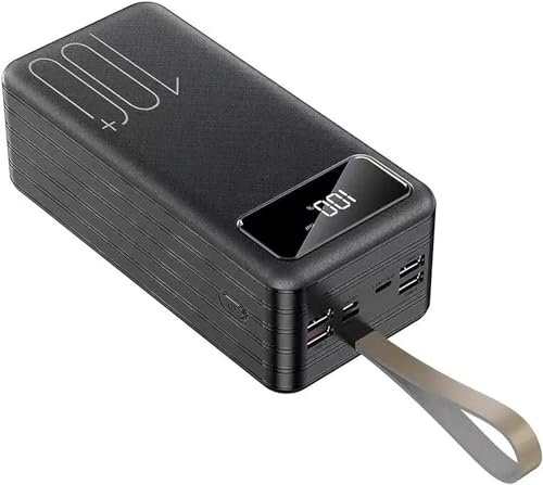 Power Bank 100000Mah Tragbares USB-Ladegerät Akku Mit Hoher Kapazität Und Display Schnellladung Für Alle Mobiltelefone, Tablets, Spielkonsolen(Black)