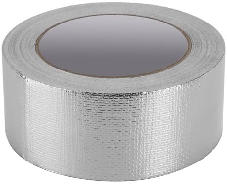 Nastro Adesivo in Alluminio Rinforzato con Rete, Tessuto Nastri di Alluminio con Rete in Fibra di Vetro 20 m x 48 mm Per Riparare, Isolare, Sigillare e Proteggere