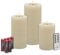 Candela Lights LED Kerzen 3er Set Winter Creme Flammenlos Echtwachs inklusive Fernbedienung & Batterien Dimmbar Flammenfunktion