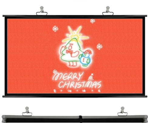 BGBZHMMEE Telo Proiettore da 30 40 50 60 72 Schermo di Proiezione Home Theater HD Telo Videoproiettore Formato 4:3 16:9 HD 4K Schermo Cinematografico(50 inch 16:9)