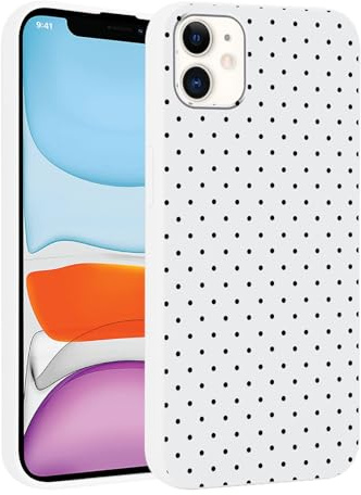 Yirlbey Gepunktet Handyhülle für iPhone 11 Hülle 6,1, Aesthetic Schwarz Polka Dot Muster Motiv Design für Mädchen Schutzhülle Weiche Bunt Weiß Silikon TPU Bumper Ultra Dünn Bumper Case, Punkte