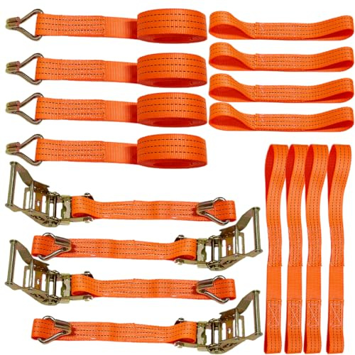 4PCS Spanngurt für Autotransport,3Meters 35mm Spanngurte mit Ratsche und Haken,2.000 daN Ratschengurte Zurrgurte,Zurrgurt Spanngurt Belastbar,Radsicherungsgurt,zur Radsicherung Anhänger,PKW,KFZ