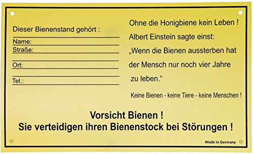 Germerott Bienentechnik Schild Bienenstand für Imker zur Kennzeichnung der Außenstände