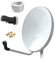 ARLI 60cm HD Sat Anlage Single LNB + 10m Koaxialkabel 135dB + 2 F-Stecker Digital 1 Teilnehmer Antenne lichtgrau/Weiss UHD 4K FullHD