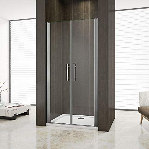 Aica 75x195cm box doccia nicchia cabina doccia apertura battente vetro temperato trasparente anticalcare porta a doppia anta
