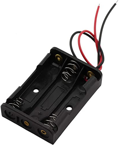 Onwon 6 Pieces 3 Slots x 1.5V AAA Battery Case Holder Battery Spring Clip Storage Box with 6 inches Wire Leads