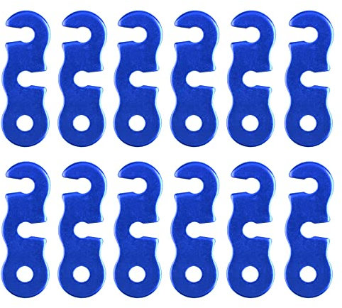 TRIWONDER Aluminiumlegierung Guyline Zeltleinenspanner Zeltzubehör Cord Adjuster Zelt Spanner Seil Teller Seilspanner für Zelt Wandern Camping (Blau - 12 Stück)