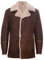 Infinity Leather Herren Braun German Classic Echtes Schaffell Lammfell Leder Cromby Jacke Mantel 3XL